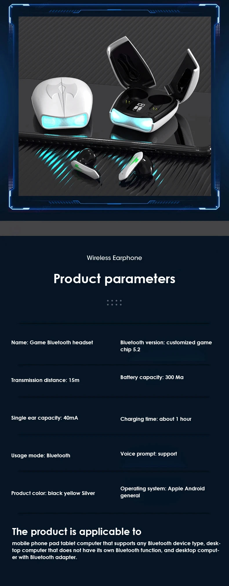 Wireless Earbuds Gaming Earphone