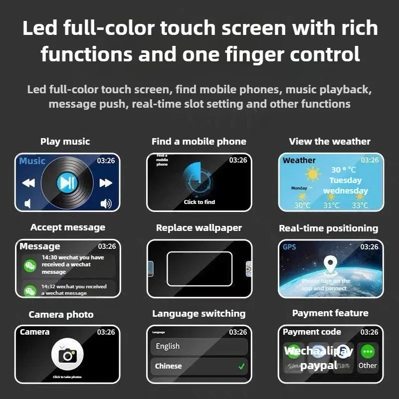 Wireless Bluetooth Earphones with Touch Screen
